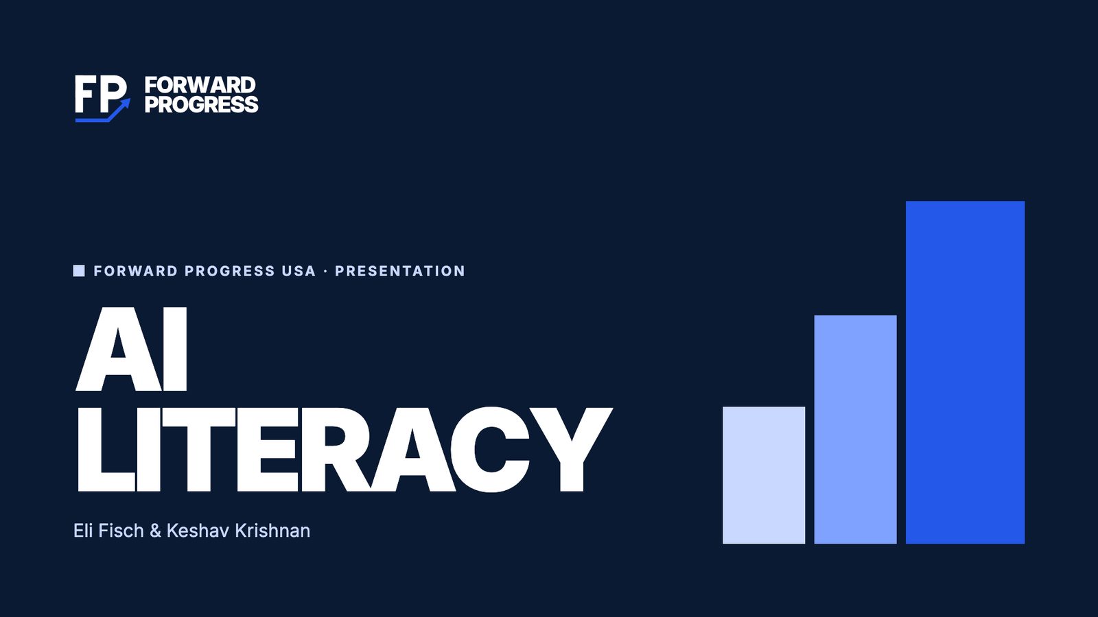Slide 1 of 26 of the AI literacy presentation